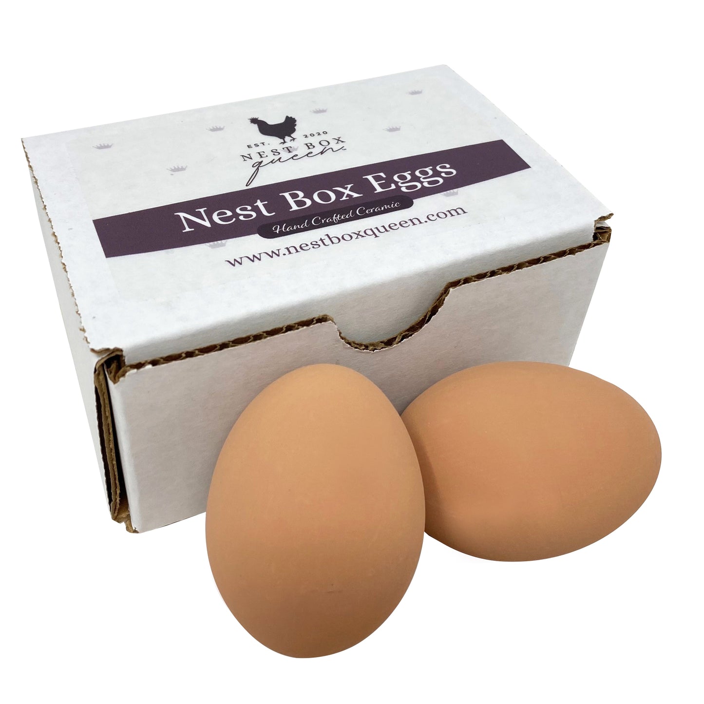 Ceramic Nest Eggs - Brown (2 Pack)