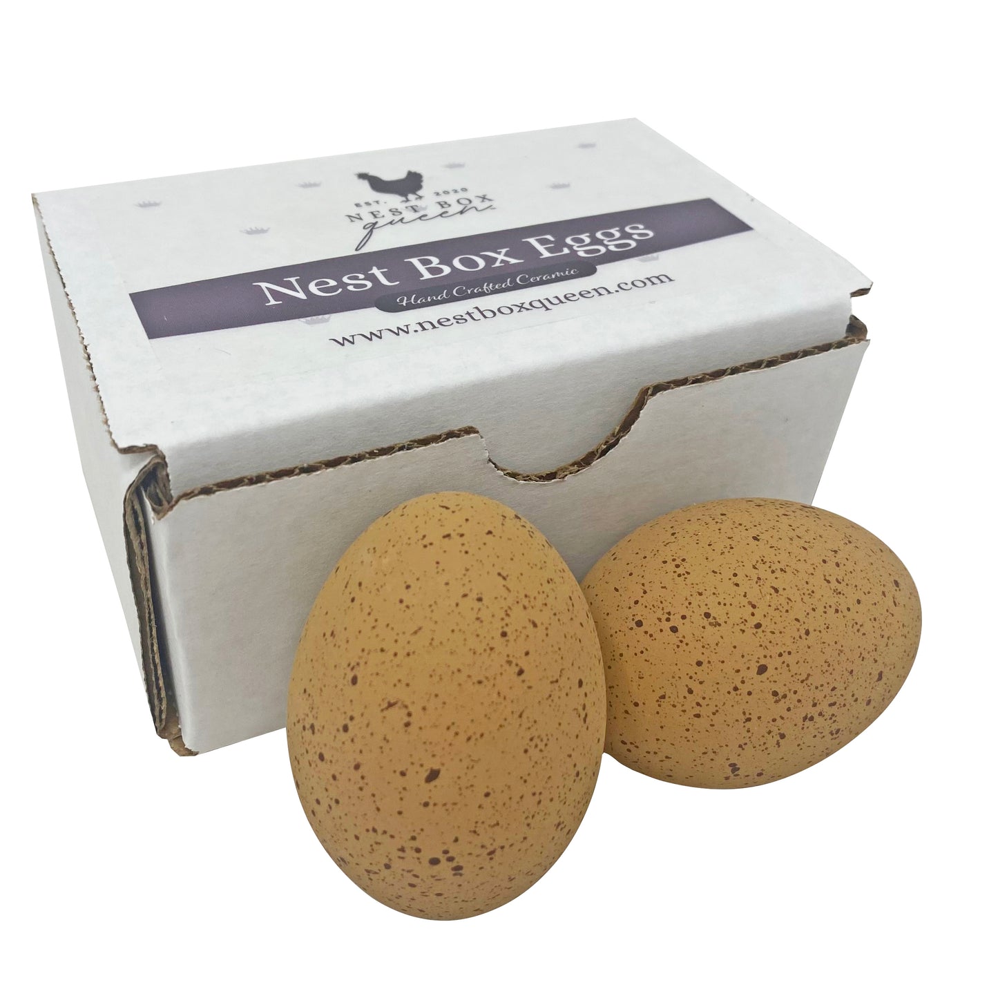 Ceramic Nest Eggs - Dark Brown Speckled (2 Pack)