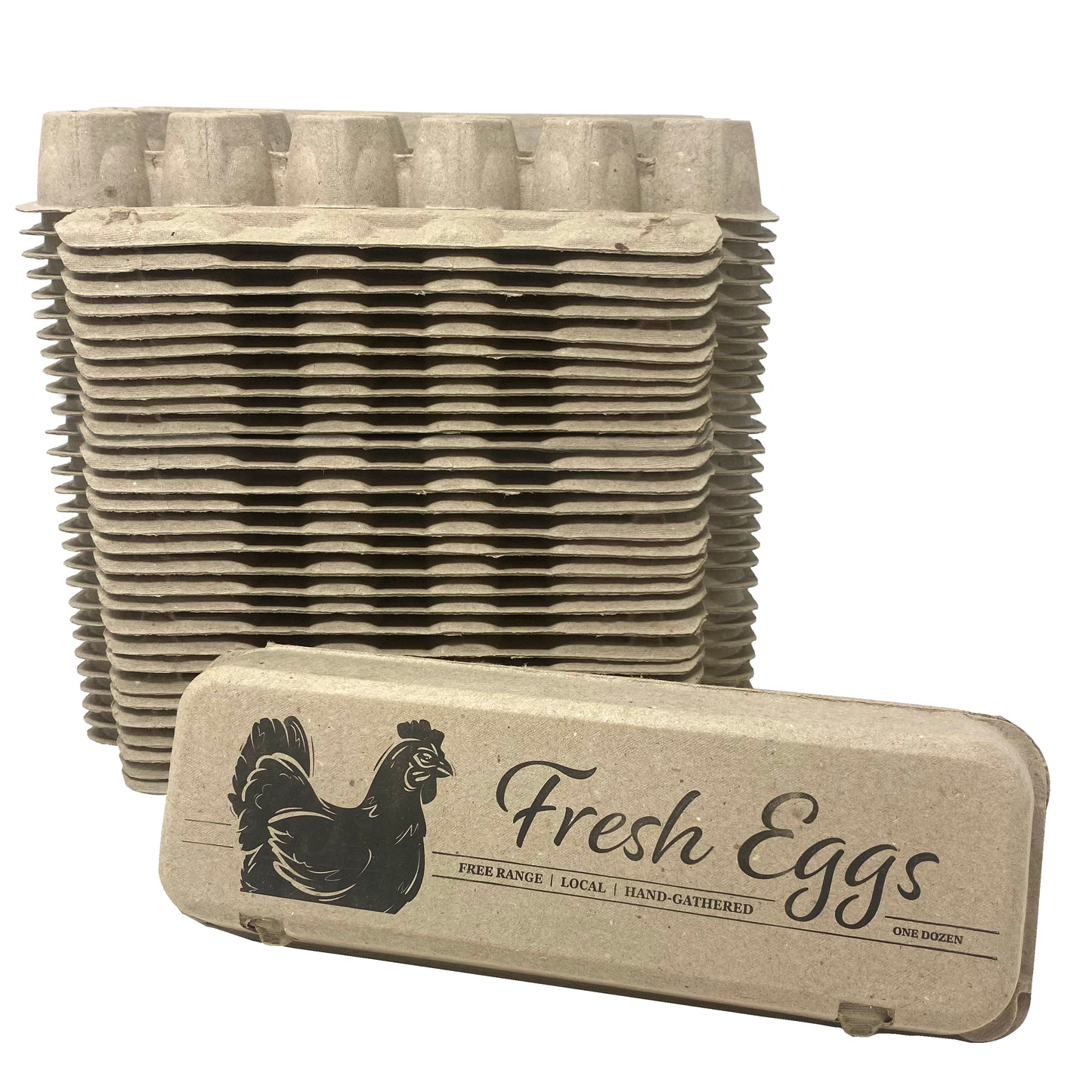 "Fresh Eggs" Flat Top Paper Egg Cartons