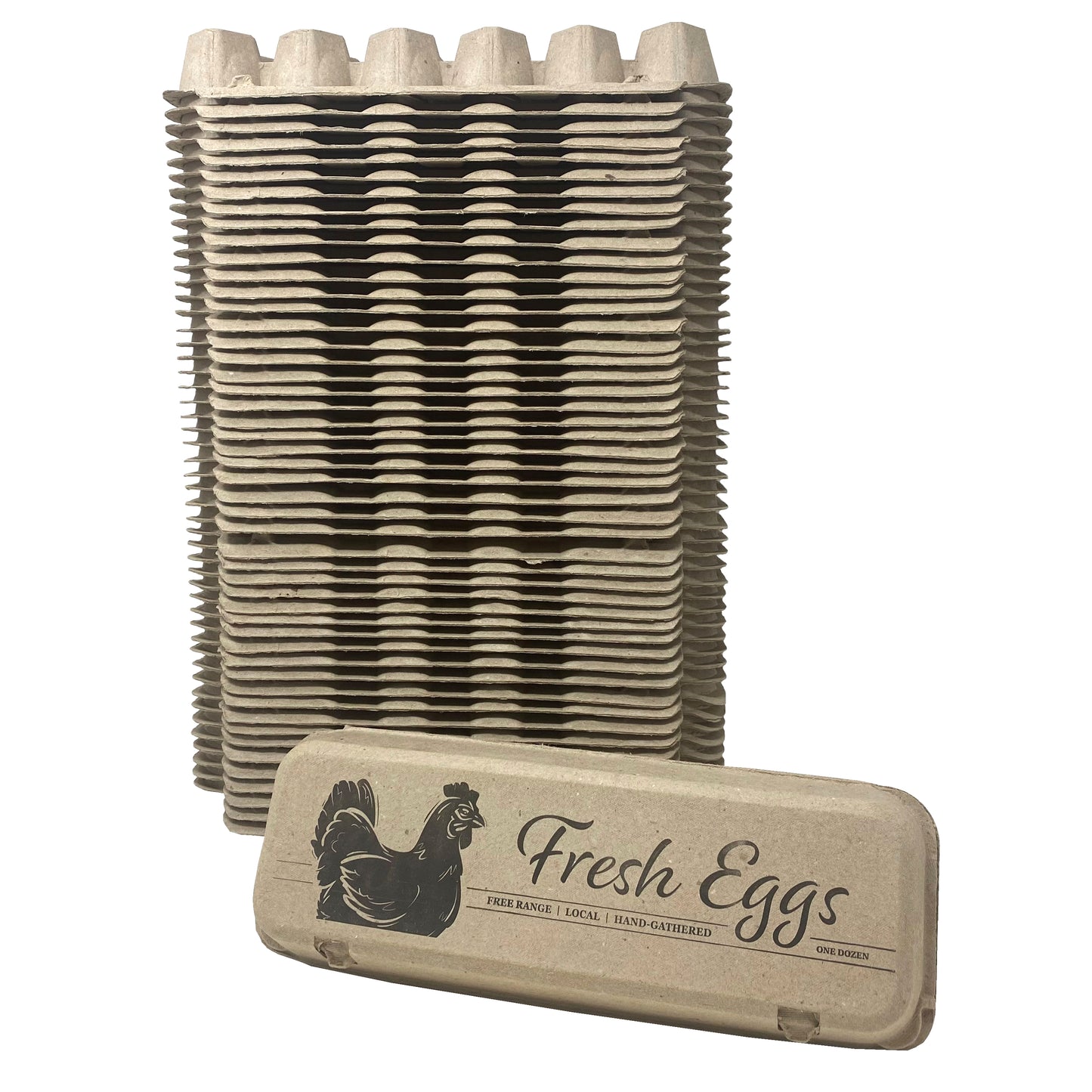 "Fresh Eggs" Flat Top Paper Egg Cartons