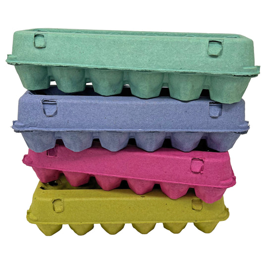 Vent Top Paper Pulp Egg Cartons - Assorted Colors