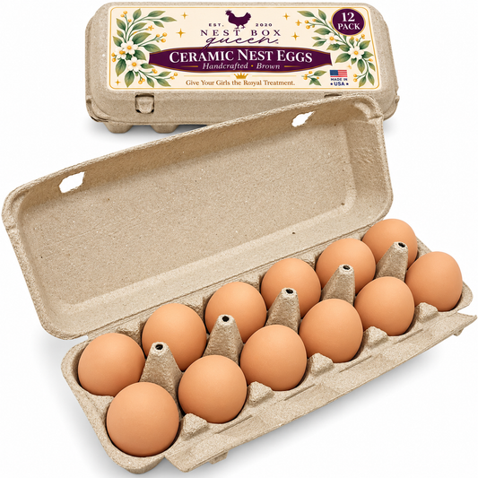 Ceramic Nest Eggs - Brown (12 Pack)