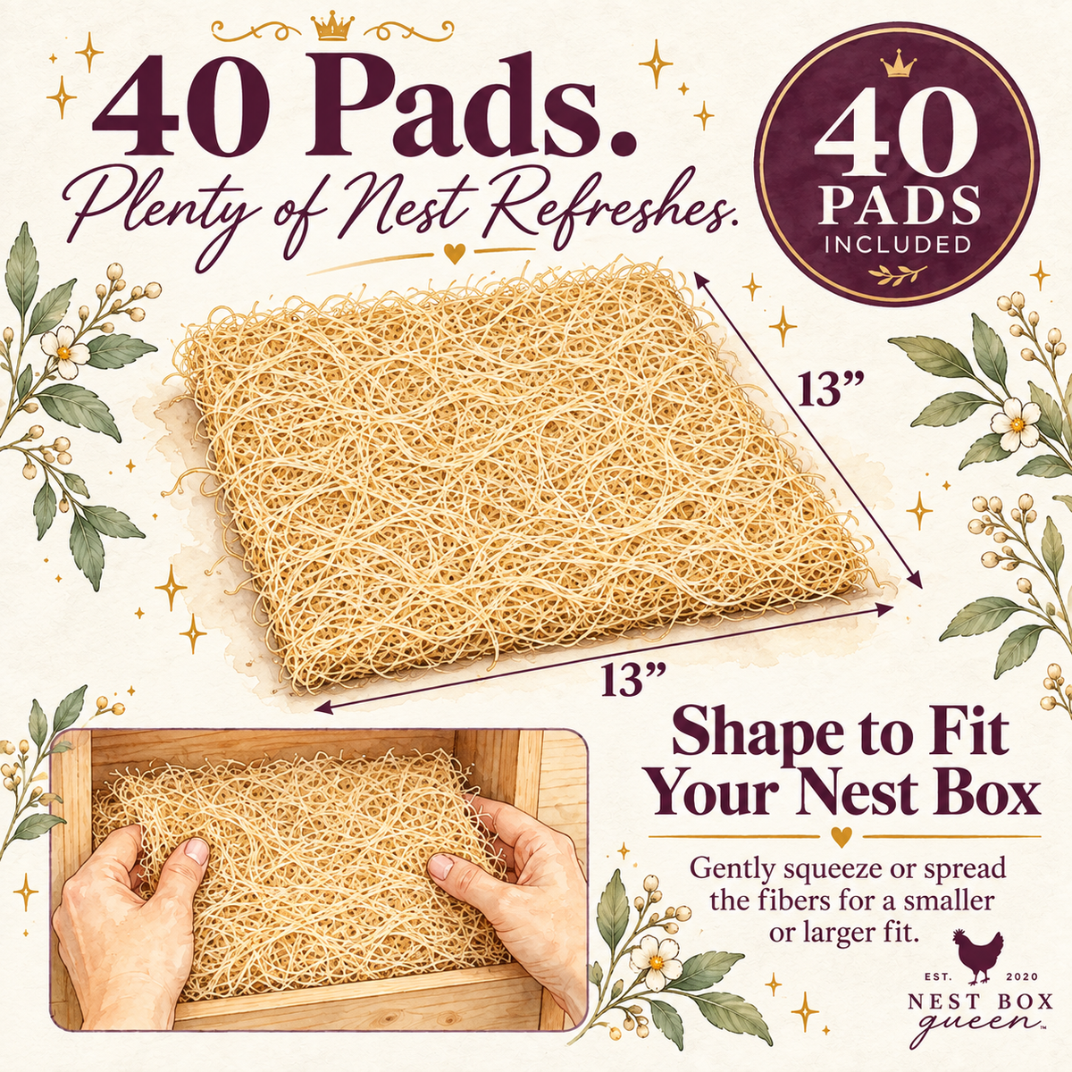 Excelsior Nest Box Pads - 40 Pack