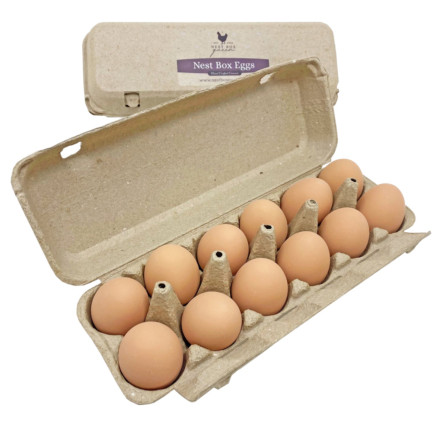 Ceramic Nest Eggs - Brown (12 Pack)