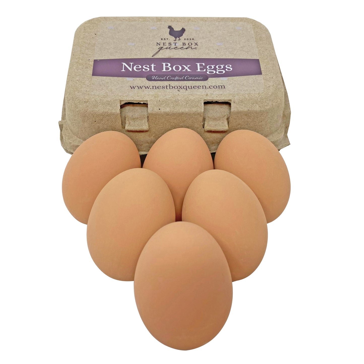 Ceramic Nest Eggs - Brown (6 Pack)