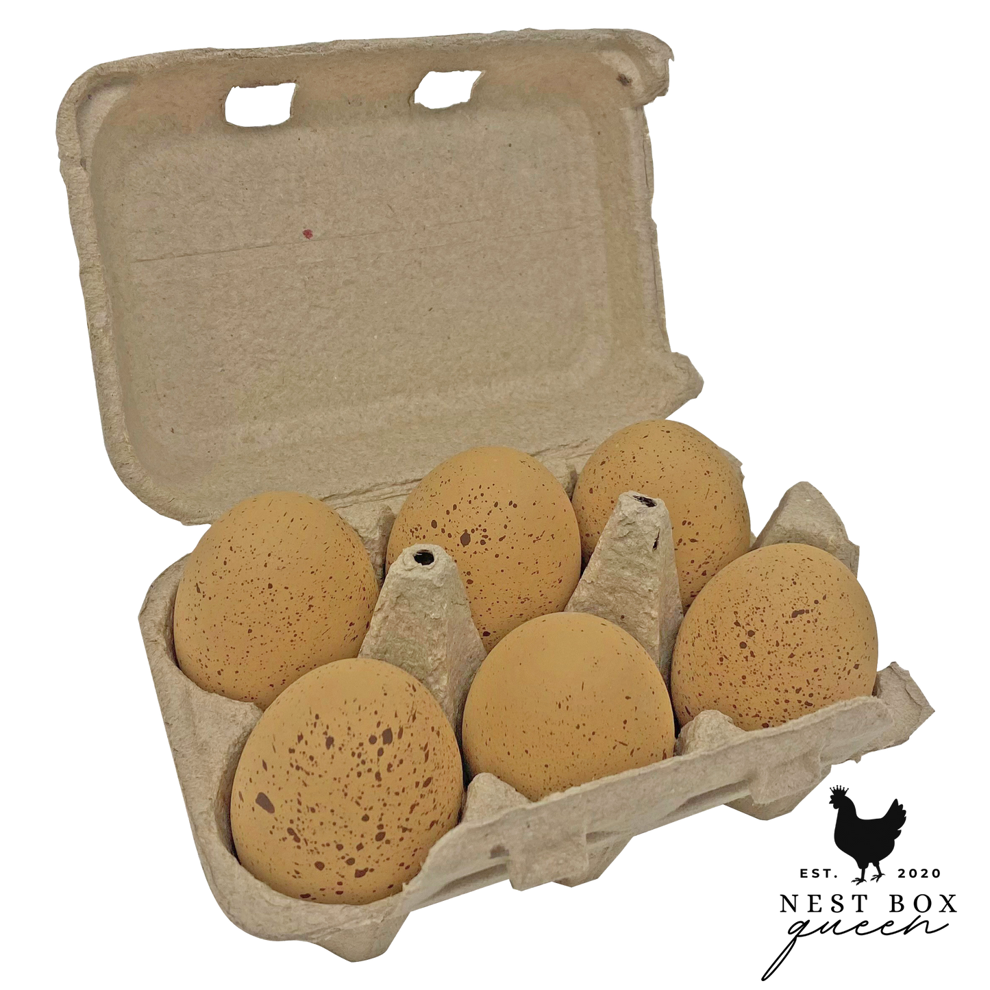 Ceramic Nest Eggs - Dark Brown Speckled (6 Pack)